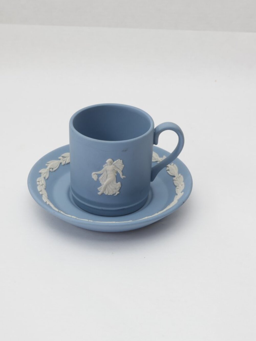 Wedgwood Blue Jasperware Dancing Hours Demitasse Cup and Saucer Danbury Mint